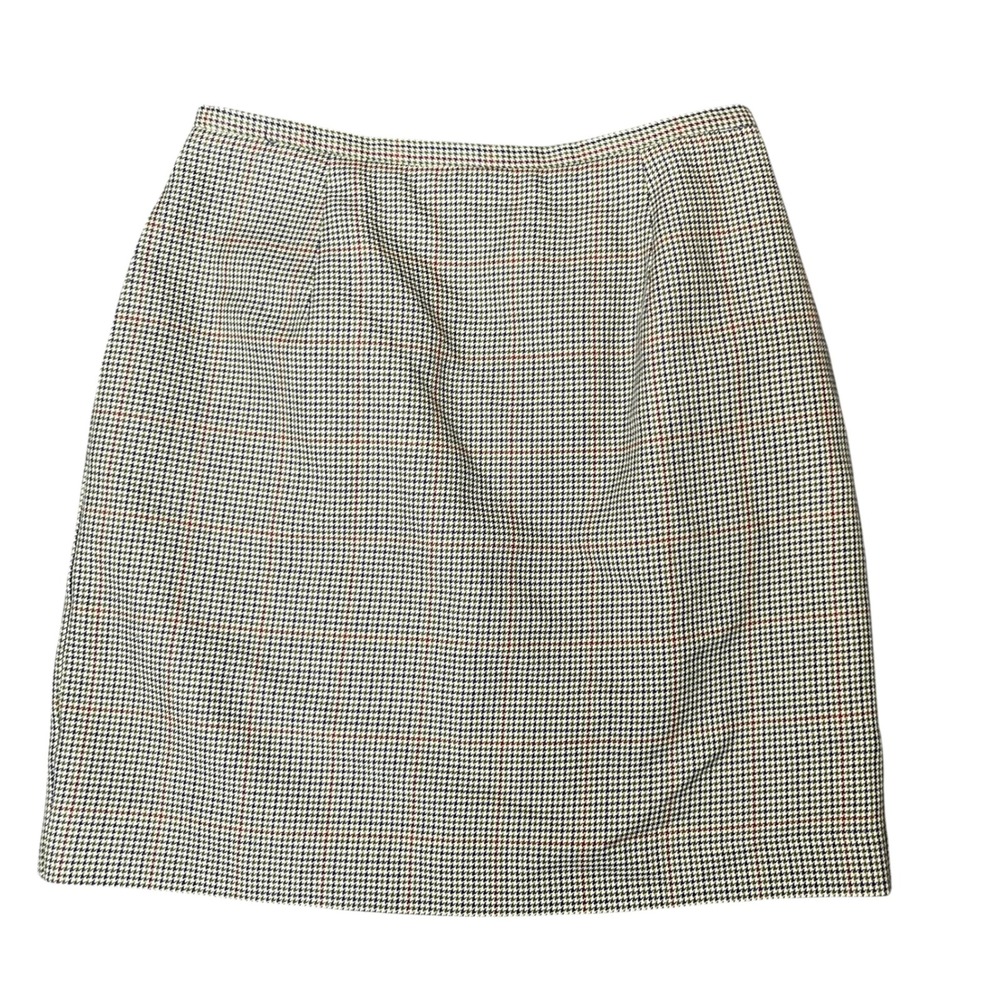 Vintage Cross Country Houndstooth Wool Blend Skirt Womens Size 10 Career‎ Preppy